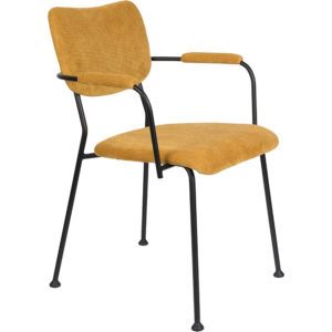 Chaise accoudoirs en velours côtelé