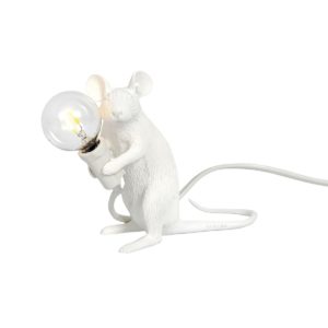 Lampe souris blanche assise Seletti