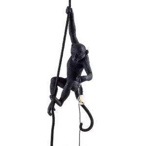 Suspension singe noir corde Seletti