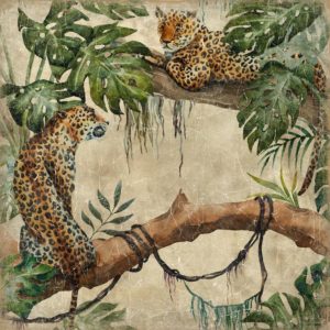 Panneau Léopards 120x120cm