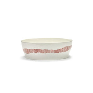 Saladier Feast Blanc vagues rouges D28,5cm