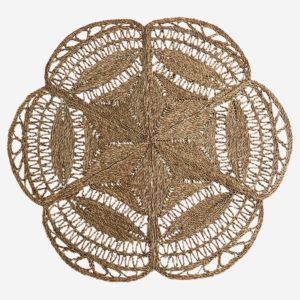 Tapis fleur en jonc de mer D150cm