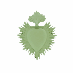Ex-Voto Coeur en Flammes Couleurs PM - Vert Matcha