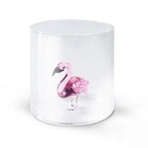 VERRE 3D FLAMANT ROSE