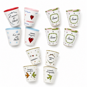 SET DE 4 TASSES MESSAGE D'AMOUR